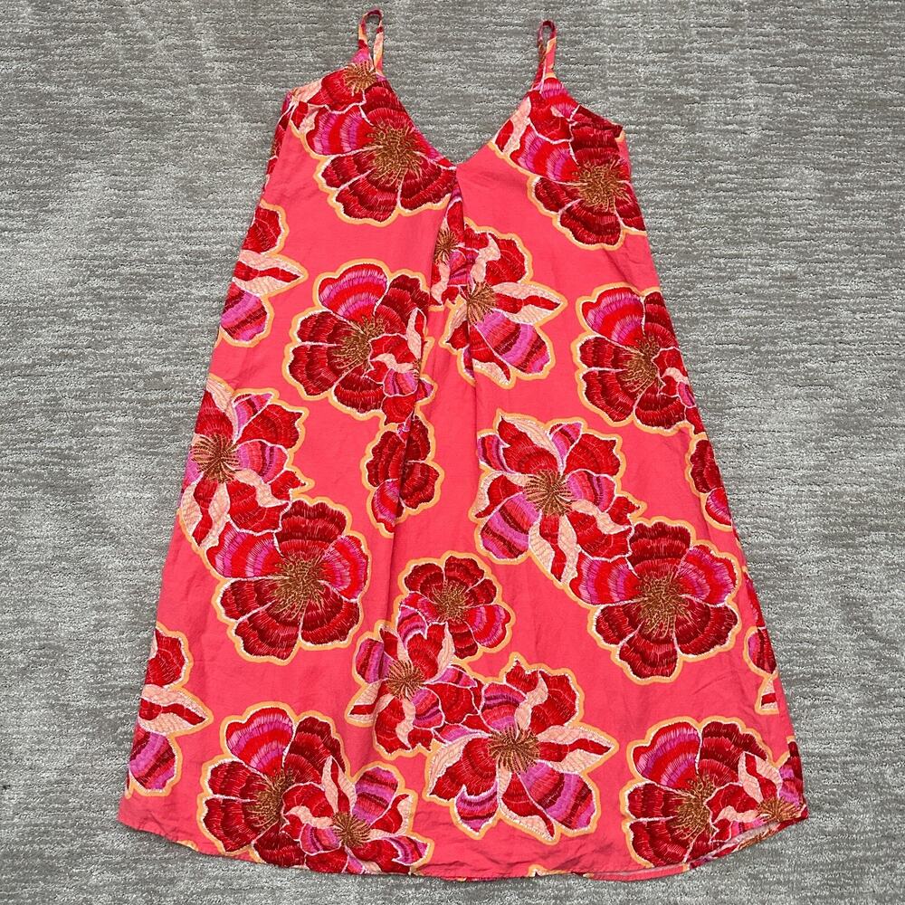 Loft Dress Womens Petite 4 Pink Linen Blend Beach Resort Tropical Swim Cover Up
